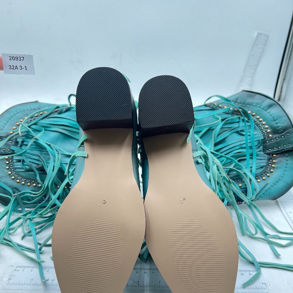 Perfect FESTIVAL Fringe Boots - Teal - Picture 6 of 8